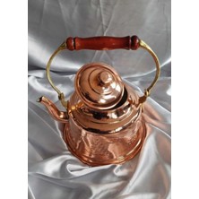 Feyza Design El Işçiliği Bakır Çaydanlık, Ahşap Kulplu, Yerli Üretim