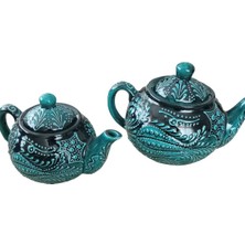 Feyza Design El Yapımı Çini Mutfak Süslemesi Demlik Seti, Şık ve Renkli Tasarım