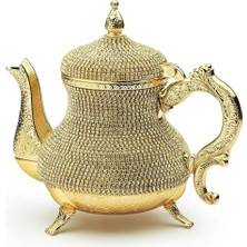 Feyza Design Zamak Döküm Çaydanlık ve Ibrik Seti, Taş Kaplamalı, Dekoratif Tasarım