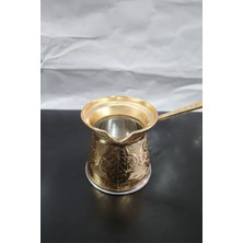 Feyza Design Ayvalı Döküm Desenli 3 Kişilik Gold Renk Cezve, Mıknatıslı Ocaklara Uyumlu