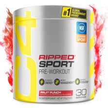 Cellucor C4 Ripped Sport Pre Workout Powder Fat Burner - 135MGCAFFEINE + Weight Loss - Fruit Punch, 30 Servis-Usa Versiyon