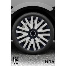 Whigor Ford C-Max 15 Inç Jant Kapağı (4 Adet) Siyah Gri C108