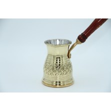 Feyza Design Şık Sarı Bakır Işlemeli Cezve, Zarif ve Dayanıklı Tasarım