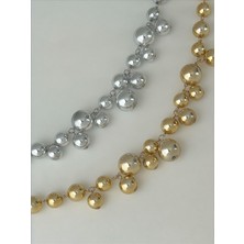 QA Quella Accessories Özel Seri Top Sallantılı Köprü 14 Ayar Altın Kaplama Gold & Gümüş Kolye 40+5 cm - Gümüş