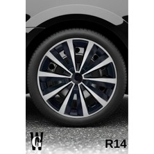 Whigor Ford Fiesta 14 Inç Jant Kapağı (4 Adet) Siyah Gri C105