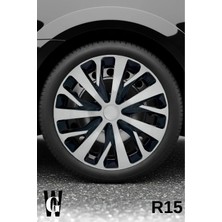 Whigor Renault Megane 1 15 Inç Jant Kapağı (4 Adet) Siyah Gri C111