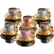 Feyza Design Lal Desenli Kahve Seti, Şık ve Zarif Tasarım, Hediye Seçeneği