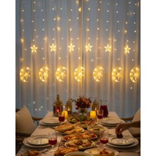 Hayat Store Sıcak Beyaz Ay Yıldız Işık Zinciri Parti Düğün Ramazan Dekoru - Lisinya