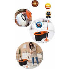 Özgürce Turuncu Otomatik Temizlik Seti Kova, Sap ve Mop ile Kolay Temizlik