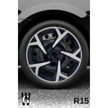 Whigor Bmw E34 15 Inç Jant Kapağı (4 Adet) Siyah Gri C104