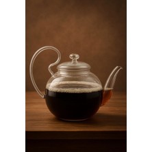Feyza Design Ateşe Dayanıklı 800 ml Cam Demlik, Kapaklı, Lilyum Tasarımı