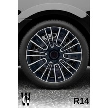 Whigor Fiat  14 Inç Jant Kapağı (4 Adet) Siyah Gri C115