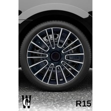 Whigor Peugeot 305 15 Inç Jant Kapağı (4 Adet) Siyah Gri C116