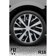 Whigor Volkswagen Up Club 16 Inç Jant Kapağı (4 Adet) Siyah Gri C112