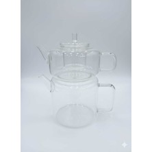 Feyza Design Borosilikat Cam Çaydanlık Takımı 1000+1500ML, Ocak Üstü Kullanım Için Tasarlandı