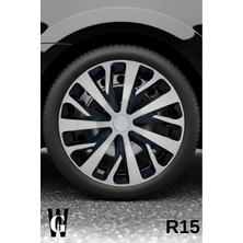 Whigor Fiat Doblo 15 Inç Jant Kapağı (4 Adet) Siyah Gri C111