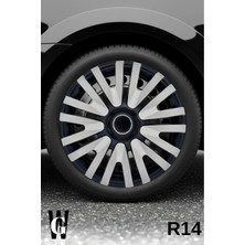 Whigor Citroen C6 14 Inç Jant Kapağı (4 Adet) Siyah Gri C107