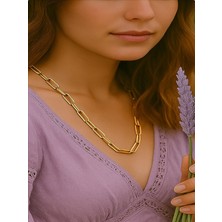 QA Quella Accessories Çelik Figaro  14 Ayar Gold Zincir Kolye 50+5 cm