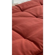 170X75 cm Keten Koltuk Şiltesi 5 cm Dolgulu | Kiremit Rengi Balkon ve Sedir Minderi