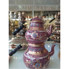 Feyza Design El Işlemeli Bakır Demlik - Şık ve Zarif Çaydanlık Tasarımı