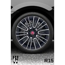 Whigor Fiat Egea Urban 15 Inç Jant Kapağı (4 Adet) Siyah Gri C119
