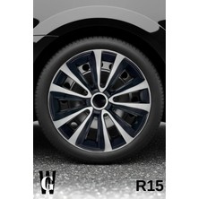 Whigor Fiat Fiorino 15 Inç Jant Kapağı (4 Adet) Siyah Gri C121