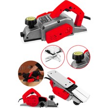 Schatz 800W Sjs Metal Şanzıman Bakır Sargı Motor Çift Bıçaklı Planya Rende Makinesi Kırmızı