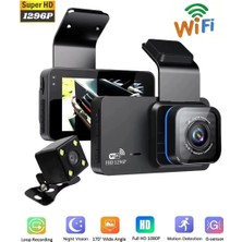 Hayat Store Araç Içi Kamera Wifi Özellikli Ekranlı Ön ve Geri Görüş Kameralı Mikrofonlu 3 Inç Hd