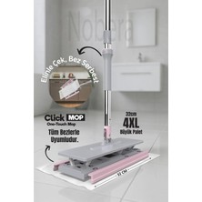 Özgürce Çok Yönlü 360° Hareketli Kıskaçlı Mop, 8 Bez Hediye, Tüm Bezlerle Uyum