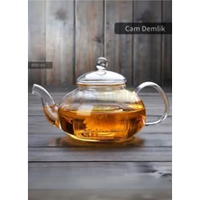Feyza Design Isıya Dayanıklı Cam Demlik 800 Ml, Bitki ve Çay Demliği