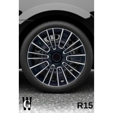 Whigor Citroen C5 15 Inç Jant Kapağı (4 Adet) Siyah Gri C116