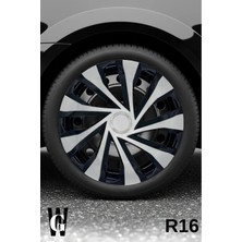 Whigor Peugeot 206+ 16 Inç Jant Kapağı (4 Adet) Siyah Gri C124