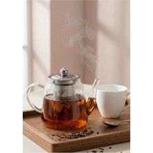 Feyza Design Borosilikat Cam Demlik 1l, Şık ve Dayanıklı Çay ve Kahve Demleme Seti