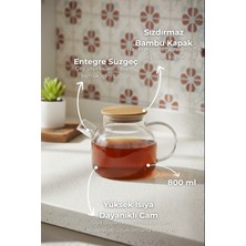 Feyza Design Şeffaf Cam Demlik 800ML, Çay Demleme Aracı, Sağlam ve Kullanışlı