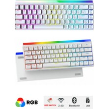 Hietech K68PRO Türkçe Q Beyaz 68 Tuş Rgb Mekanik Hot Swap App Uygulamalı Red Switch Gaming Oyuncu Klavyesi