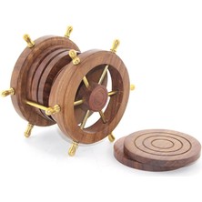 Hayat Store Pirinç Dümenli Ahşap Bardak Altı W720