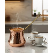 Feyza Design Paslanmaz Bakır Cezve ve Sütlük, Şık ve Dayanıklı Mutfak Gereci