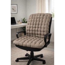 Sırt Destekli Ofis Sandalyesi Minderi 50×110 cm | Keten Oturma Minderi | Kahverengi