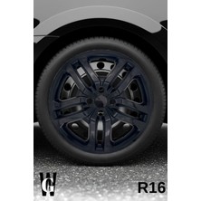 Whigor Renault Clio 16 Inç Jant Kapağı (4 Adet) Siyah S106