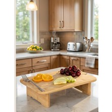 Mucit Home Ayaklı Bambu Dikdörtgen Kesim Tahtası, Kesme Tahtası, Ekmek Tahtası, Et Tahtası, Sebze Tahtası