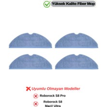Özgürce Roborock S8, S8 Plus, S8 Pro Ultra, S7+, S7 Max V, S7 Maxv Plus, Mop Yedek Seti
