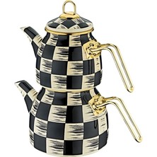 Feyza Design Damalı Emaye Çaydanlık, Şık ve Dayanıklı Tasarım, Pratik Kullanım