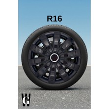 Whigor Hyundai Galloper 16 Inç Jant Kapağı (4 Adet) Siyah S117