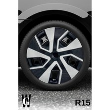 Whigor Audi 80 Serisi 15 Inç Jant Kapağı (4 Adet) Siyah Gri C113