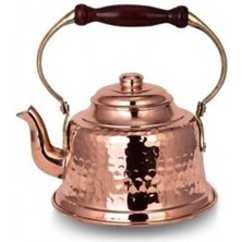 Feyza Design El Işlemeli Kırmızı Bakır Demlik, Maraş Tarzı, Zarif ve Şık Tasarım