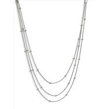 QA Quella Accessories Çelik Üç Sıra Dorika Gümüş Çoklu Kolye