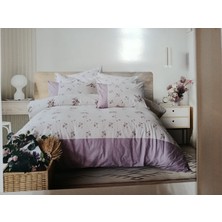 Karamanlı Home 2 Adet Fermuarlı Yastık Alezi Hediyeli % 100 Pamuk  Ranforce Çift Kişilik Nevresim Takımı Lila 4 Parça 200X 220CM Nefes Alır Terletmez