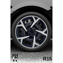 Whigor Skoda Rapid 15 Inç Jant Kapağı (4 Adet) Siyah Gri C104
