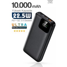 Mell & Swipe Orjinal 10.000 Mah Kendinden Kablolu 22.5 W Hızlı Şarj LED Göstergeli Taşınabilir Powerbank