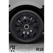Whigor Peugeot 407 16 Inç Jant Kapağı (4 Adet) Siyah S119